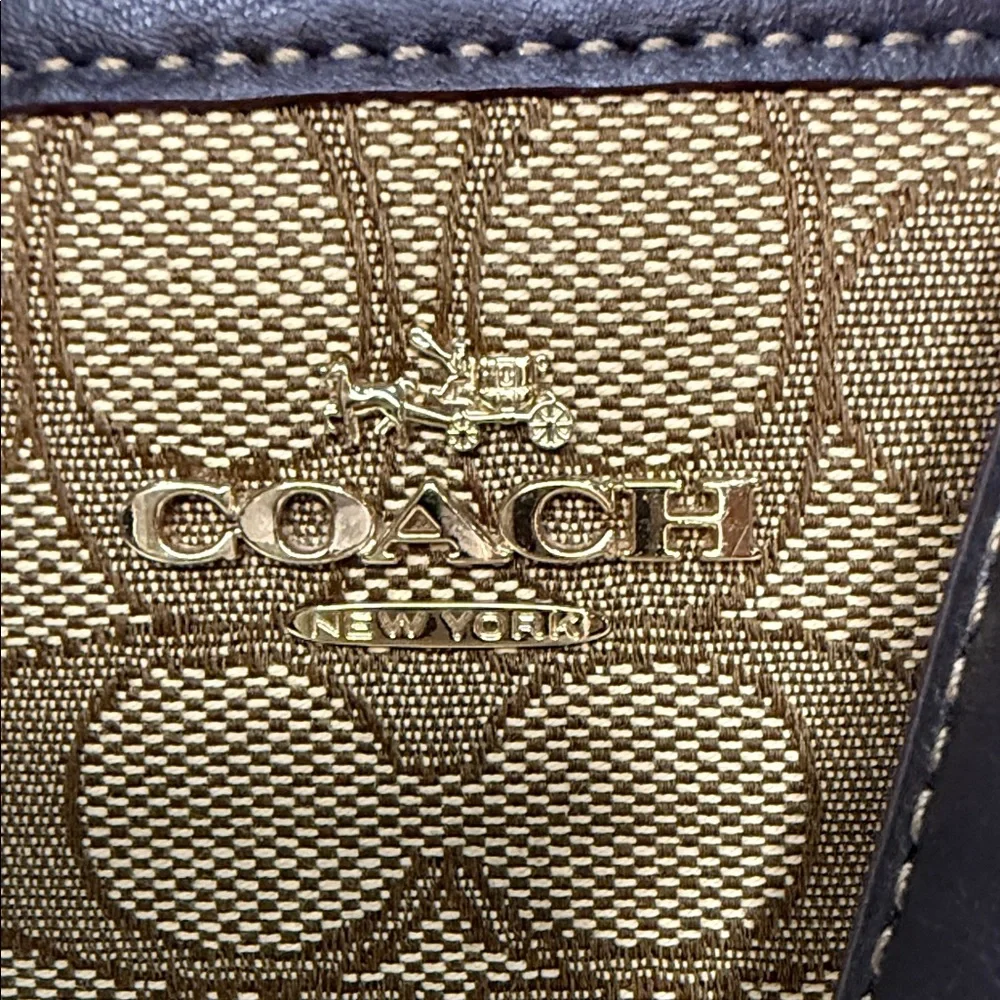 Coach Signature Brown and Tan Crossbody Bag